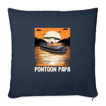 Pontoon Papa Father's Day Motorboating Pontooning - Sofakissenbezug 45 x 45 cm - Navy - Vorne