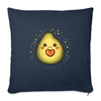 Avocat Mignon Drôle de coeur Mamacado Mama Enceinte - Housse de coussin décorative 45 x 45 cm - bleu marine - Devant
