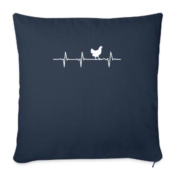 Chicken Heartbeat Rooster Pulse Farmer Chickens Gift - Sofa pillowcase 17,3'' x 17,3'' (45 x 45 cm) - navy - Front