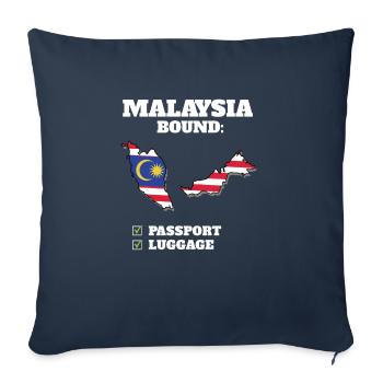 Voyage à destination de la Malaisie Drapeau malaisien - Housse de coussin décorative 45 x 45 cm - bleu marine - Devant