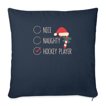 Cute naughty hockey player Christmas - Sofa pillowcase 17,3'' x 17,3'' (45 x 45 cm) - navy - Front