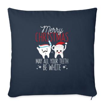 Merry Christmas May all your teeth be white - Sofa pillowcase 17,3'' x 17,3'' (45 x 45 cm) - navy - Front