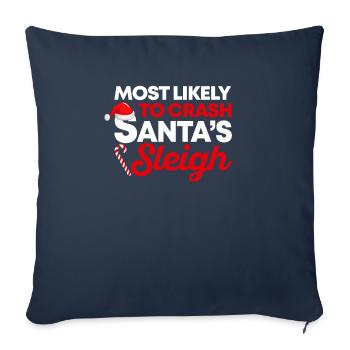 The most likely crash of the sled - Sofa pillowcase 17,3'' x 17,3'' (45 x 45 cm) - navy - Front