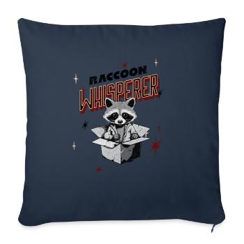 Propriétaire d’animaux Raccoon Whisperer - Housse de coussin décorative 45 x 45 cm - bleu marine - Devant