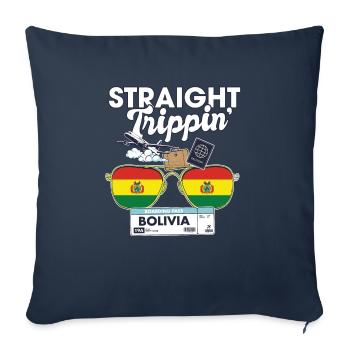 Straight Trippin' Bolivia Vacation Tour Voyage - Housse de coussin décorative 45 x 45 cm - bleu marine - Devant