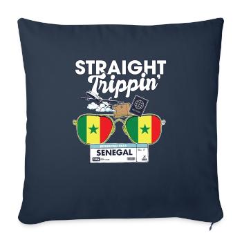 Straight Trippin' Sénégal Vacation Tour Voyage - Housse de coussin décorative 45 x 45 cm - bleu marine - Devant