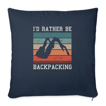 I'd Rather Be Backpacking - Sofa pillowcase 17,3'' x 17,3'' (45 x 45 cm) - navy - Front
