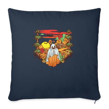 Forêt gothique Boo Ghost Spooky Saison Champignon - Housse de coussin décorative 45 x 45 cm - bleu marine - Devant