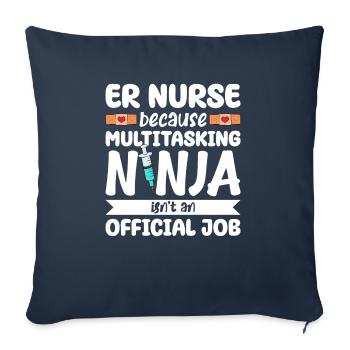 Drôles de cadeaux d’infirmière - Housse de coussin décorative 45 x 45 cm - bleu marine - Devant