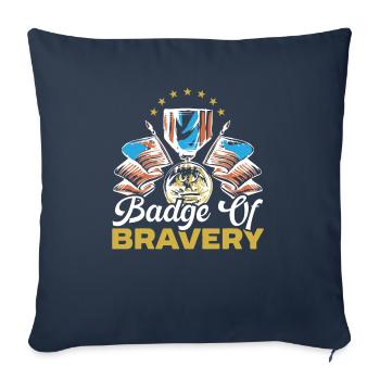 Ancien combattant handicapé militaire soldat de l’armée des États-Unis - Housse de coussin décorative 45 x 45 cm - bleu marine - Devant