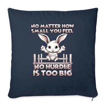 Kaninhop adventure: agility for your rabbit - Sofa pillowcase 17,3'' x 17,3'' (45 x 45 cm) - navy - Front