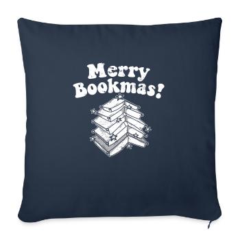 Rat de bibliothèque joyeux Noël sapin de Noël introverti - Housse de coussin décorative 45 x 45 cm - bleu marine - Devant