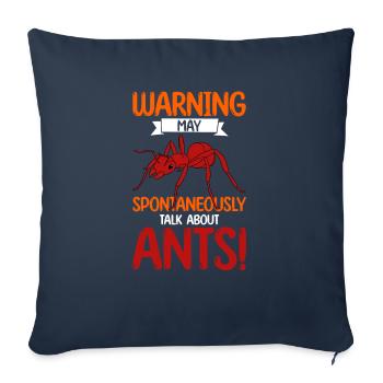 Fourmis fourmilières d’élevage de fourmis - Housse de coussin décorative 45 x 45 cm - bleu marine - Devant
