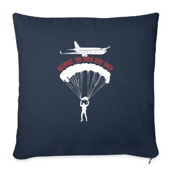 Parce que la porte était ouverte Parachutisme - Housse de coussin décorative 45 x 45 cm - bleu marine - Devant