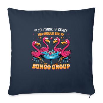 Si tu penses que je suis un flamant rose fou - Housse de coussin décorative 45 x 45 cm - bleu marine - Devant