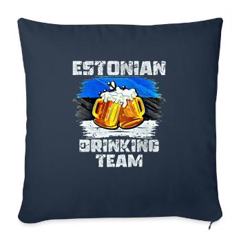 Équipe de beuverie d’Estonie - Housse de coussin décorative 45 x 45 cm - bleu marine - Devant