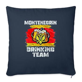 Équipe de beuverie du Monténégro - Housse de coussin décorative 45 x 45 cm - bleu marine - Devant