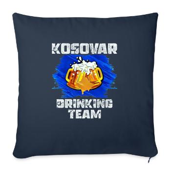 Équipe de beuverie du Kosovo - Housse de coussin décorative 45 x 45 cm - bleu marine - Devant