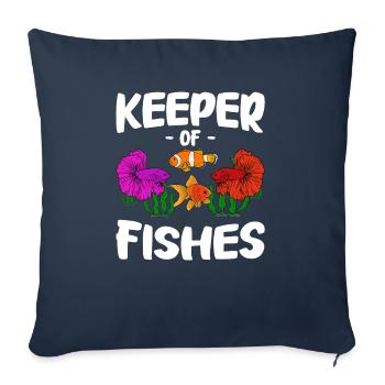 Aquaristik Fischzucht Aquarianer - Sofakissenbezug 45 x 45 cm - Navy - Vorne
