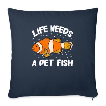 Aquaristik Fischzucht Aquarianer - Sofakissenbezug 45 x 45 cm - Navy - Vorne
