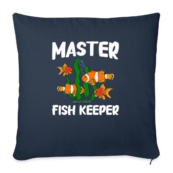 Aquaristik Fischzucht Aquarianer - Sofakissenbezug 45 x 45 cm - Navy - Vorne