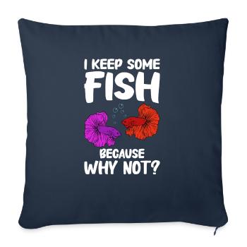 Aquaristik Fischzucht Aquarianer - Sofakissenbezug 45 x 45 cm - Navy - Vorne
