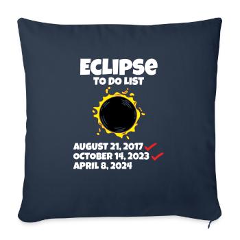 Eclipse to do List Path of Totality Total Solar - Sofa pillowcase 17,3'' x 17,3'' (45 x 45 cm) - navy - Front