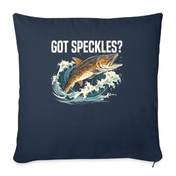 Truite mouchetée Poisson Pêcheur Pêcheur Pêcheur - Housse de coussin décorative 45 x 45 cm - bleu marine - Devant
