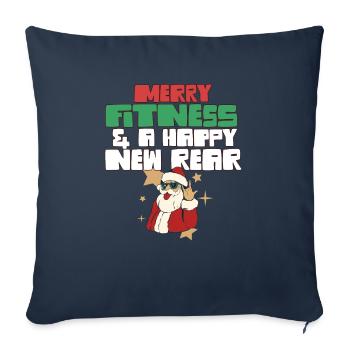 Merry Fitness And A Happy New Rear Christmas Gym - Sofa pillowcase 17,3'' x 17,3'' (45 x 45 cm) - navy - Front