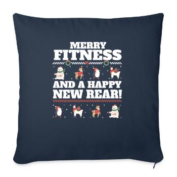 Merry Fitness And A Happy New Rear Christmas Gym - Sofa pillowcase 17,3'' x 17,3'' (45 x 45 cm) - navy - Front