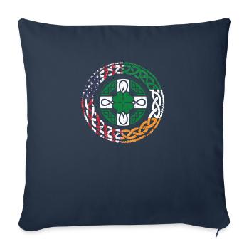 Irish, American, USA, Flag, Celtic Cross - Sofa pillowcase 17,3'' x 17,3'' (45 x 45 cm) - navy - Front