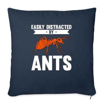 Fourmis fourmilières d’élevage de fourmis - Housse de coussin décorative 45 x 45 cm - bleu marine - Devant