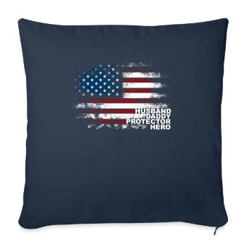 USA Husband Daddy Protector Hero - Sofa pillowcase 17,3'' x 17,3'' (45 x 45 cm) - navy - Front