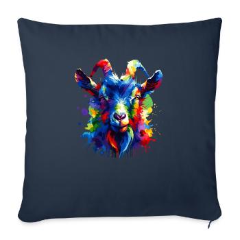 Bunte Splash Art Ziegen Bauernhof Tier Ziege Liebhaber - Sofakissenbezug 45 x 45 cm - Navy - Vorne