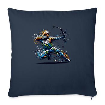 Polygon Art Archer Archery Bow And Arrow Archers - Sofa pillowcase 17,3'' x 17,3'' (45 x 45 cm) - navy - Front
