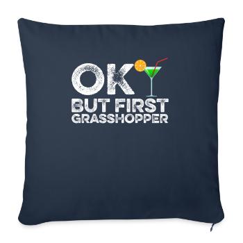 OK, aber zuerst Grasshopper Funny Mint Cocktail Wine - Sofakissenbezug 45 x 45 cm - Navy - Vorne