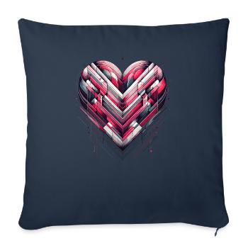 Futuristic Heart - Sofa pillowcase 17,3'' x 17,3'' (45 x 45 cm) - navy - Front