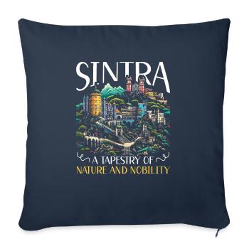 Sintra Portugal Voyage Vacances Pays Portugais - Housse de coussin décorative 45 x 45 cm - bleu marine - Devant