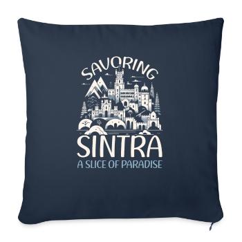 Sintra Portugal Voyage Vacances Pays Portugais - Housse de coussin décorative 45 x 45 cm - bleu marine - Devant