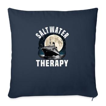 Groupe de vacances en bateau de croisière Saltwater Therapy - Housse de coussin décorative 45 x 45 cm - bleu marine - Devant