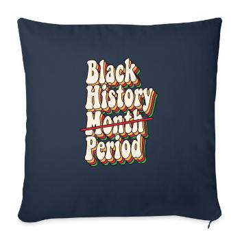 Période du Mois de l’histoire des Noirs Fierté afro-américaine - Housse de coussin décorative 45 x 45 cm - bleu marine - Devant