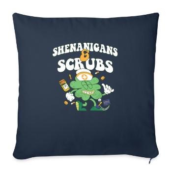 Shenanigans & Scrubs Infirmière urgente Médecin St. - Housse de coussin décorative 45 x 45 cm - bleu marine - Devant