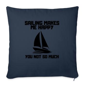 Voile, Voile, Voilier, Voilier, Voile - Housse de coussin décorative 45 x 45 cm - bleu marine - Devant