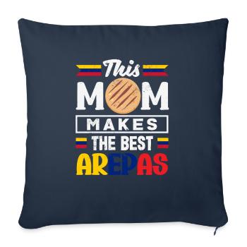 Arepas Colombien Venezuela Nourriture - Housse de coussin décorative 45 x 45 cm - bleu marine - Devant