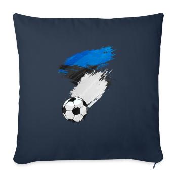 Drapeau de l’Estonie de football - Housse de coussin décorative 45 x 45 cm - bleu marine - Devant