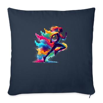 Splash Art Running Marathon Fitness Runner Run - Sofa pillowcase 17,3'' x 17,3'' (45 x 45 cm) - navy - Front
