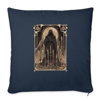Le Tarot du Magicien - Housse de coussin décorative 45 x 45 cm - bleu marine - Devant