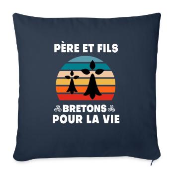 Father and Son Vintage Brittany Breton Dad - Sofa pillowcase 17,3'' x 17,3'' (45 x 45 cm) - navy - Front