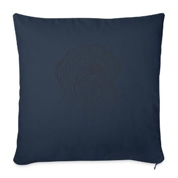 Line Art Briard Briards - Sofa pillowcase 17,3'' x 17,3'' (45 x 45 cm) - navy - Front