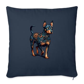 Mandala Art Manchester Terrier Terriers - Housse de coussin décorative 45 x 45 cm - bleu marine - Devant